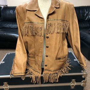 Leather Fringe & stud jacket